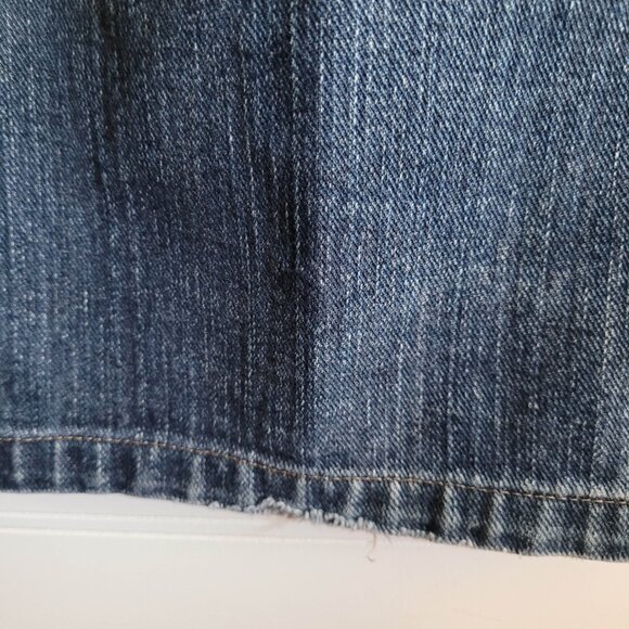 Eddie Bauer Jeans Mens Tag Size 33/30 Straight Fit Dark Wash Cotton Distressed - Picture 10 of 15